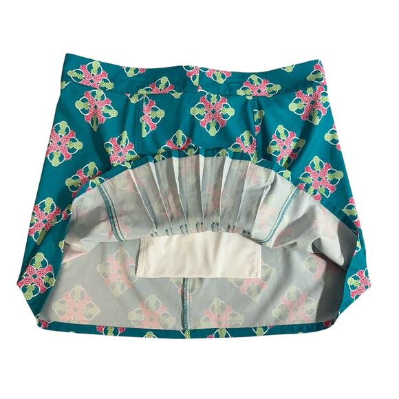 Crown & Ivy Golf Skort Skirt sz 10 Turquoise Pineapple Pocket Built In Short New - Picture 8 of 9